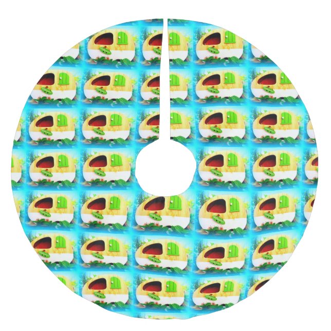 tiny house gypsy caravan brushed polyester tree skirt (Front)