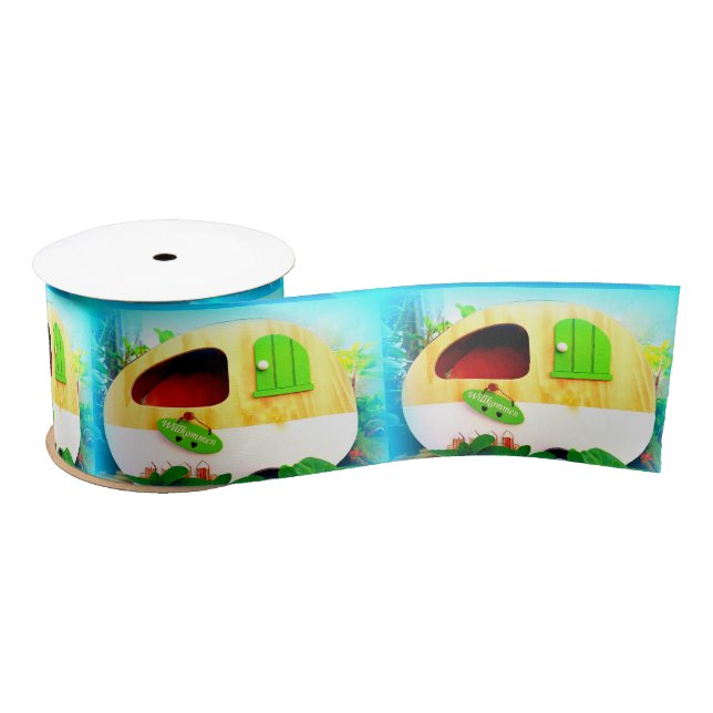 tiny house gypsy caravan satin ribbon (Spool)