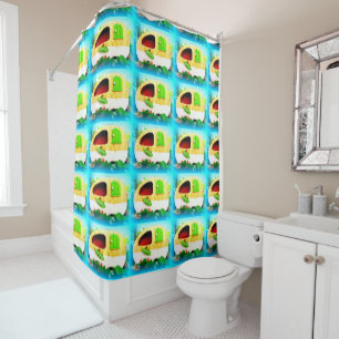 Tiny house gypsy caravan shower curtain