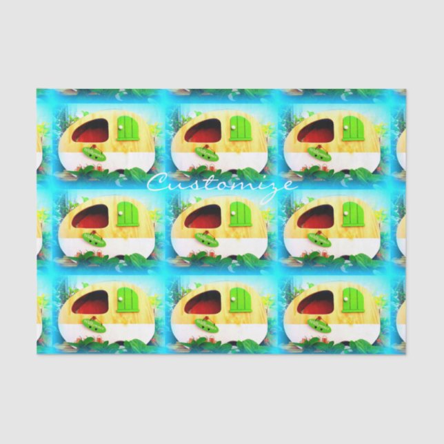 tiny house gypsy caravan tissue paper (Front)