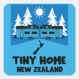 Tiny House Home New Zealand Square Sticker