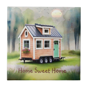 Tiny House Housewarming Ceramic Tile