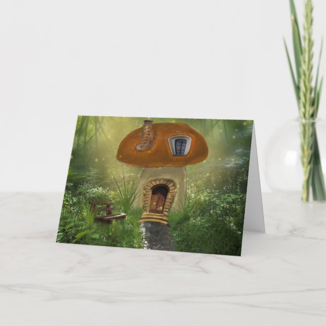TINY HOUSE IN FOREST GREETING CARDS (Front)