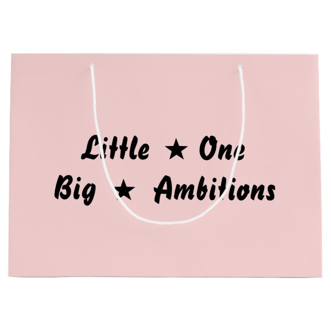 Tiny Human Giant Dreams Pink Design Large Gift Bag (Front)