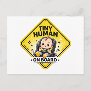 Tiny Human On Board – Minimal Funny  Postcard