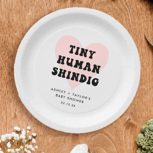 Tiny Human Shindig Modern Baby Shower Paper Plate