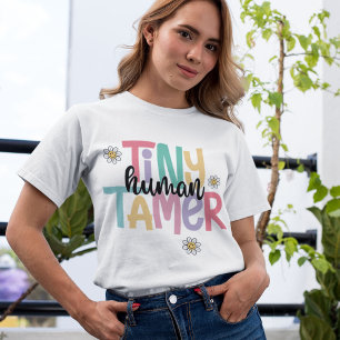 Tiny Human Tamer Cute Colourful Handwritten Text Tri-Blend Shirt