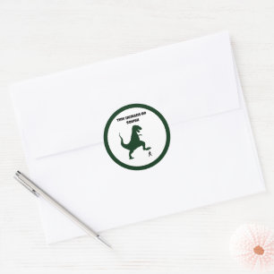 Tiny Humans Go Squish Funny Dinosaur Cartoon Classic Round Sticker