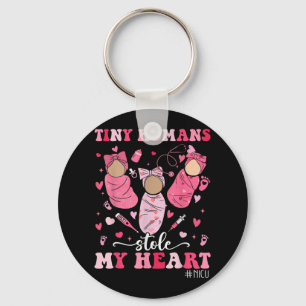 Tiny Humans Stole My Heart Nicu Nurse Happy Valent Key Ring