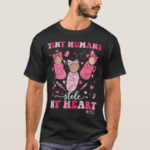 Tiny Humans Stole My Heart Nicu Nurse Happy Valent T-Shirt