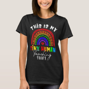 Tiny Humans Womens Teaching Teacher's Day Boho Ra T-Shirt