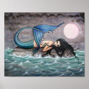 Tiny Island Mermaid Poster Print