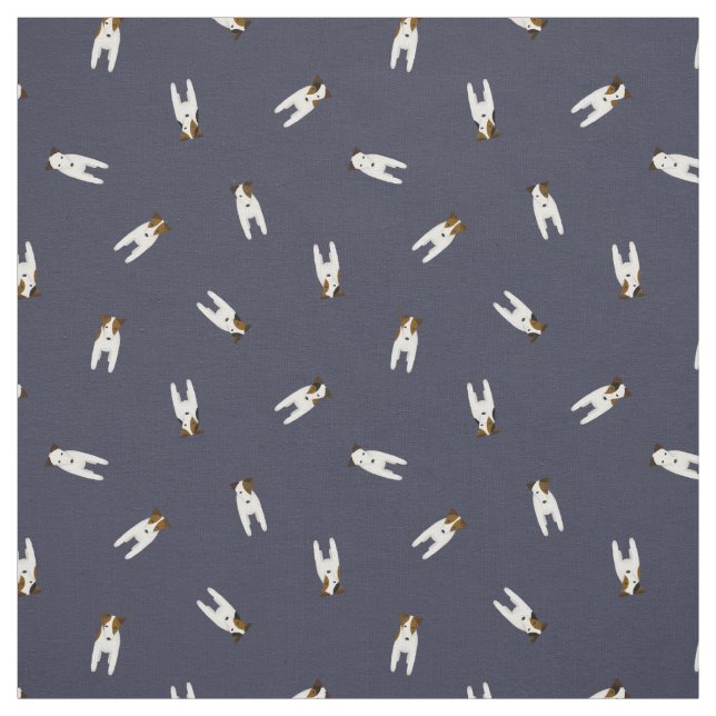 Tiny Jack Russell terrier dogs pattern any colour Fabric (Swatch)