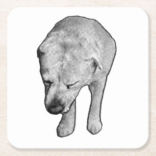 Tiny Lab Gallery with Winter Dots Square Paper Coaster
