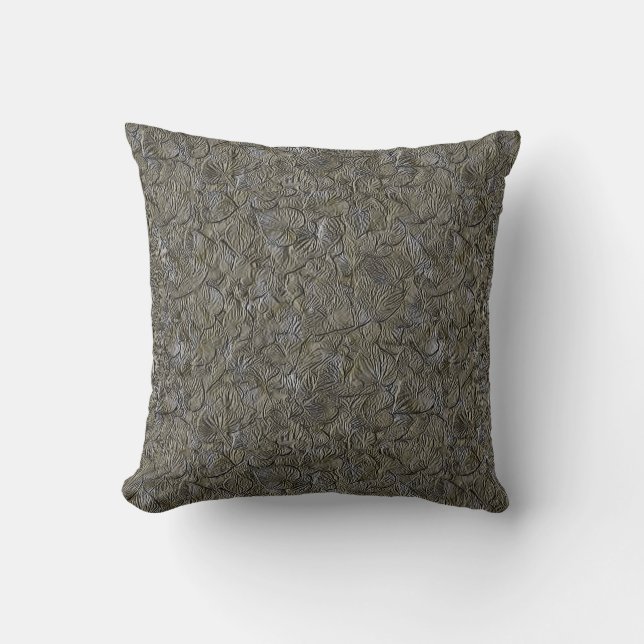 Tiny Leaves Nature Art Pattern Cushion (Front)