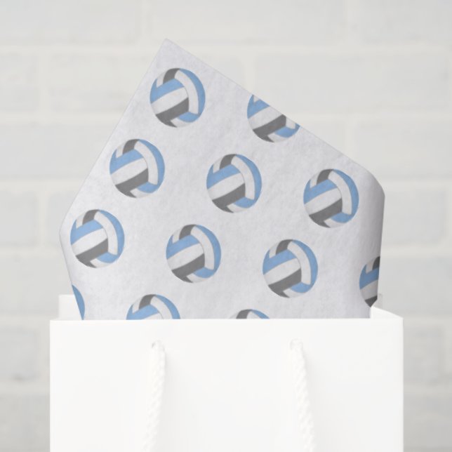 tiny light blue gray volleyballs pattern tissue paper (Gift Bag)