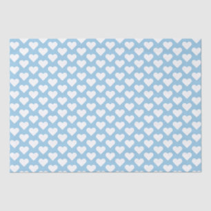 Tiny Light Blue Hearts Pattern Tissue Paper