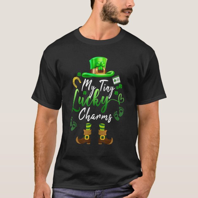 Tiny Lucky Charms Shamrock Irish Mum St patricks d T-Shirt (Front)