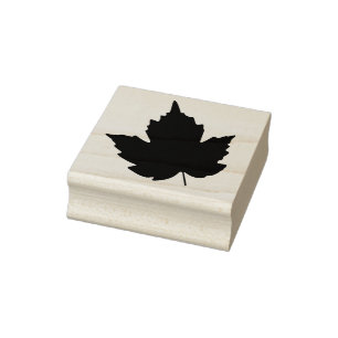 Tiny Maple Leaf Canada Day Flag Symbol Red Rubber Stamp