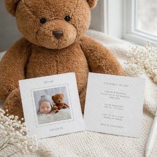 TINY MINI SIZE Photo Baby Boy Birth Announcement