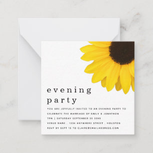 TINY MINI SIZE Sunflower Newlywed Evening Party Card
