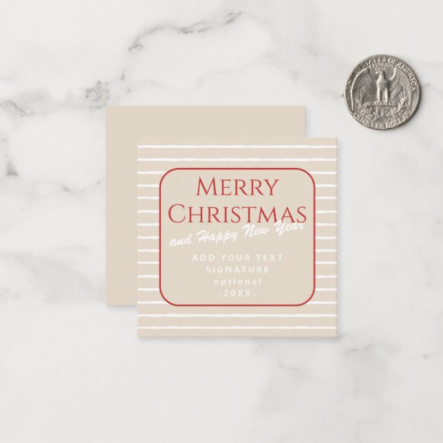 Tiny Modern Christmas Note Card (Front/Back In Situ)