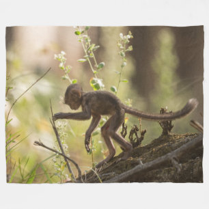 TINY MONKEY FLEECE BLANKET