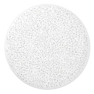 Tiny Monochrome Black, Grey & Cream Dots on White Ceramic Knob