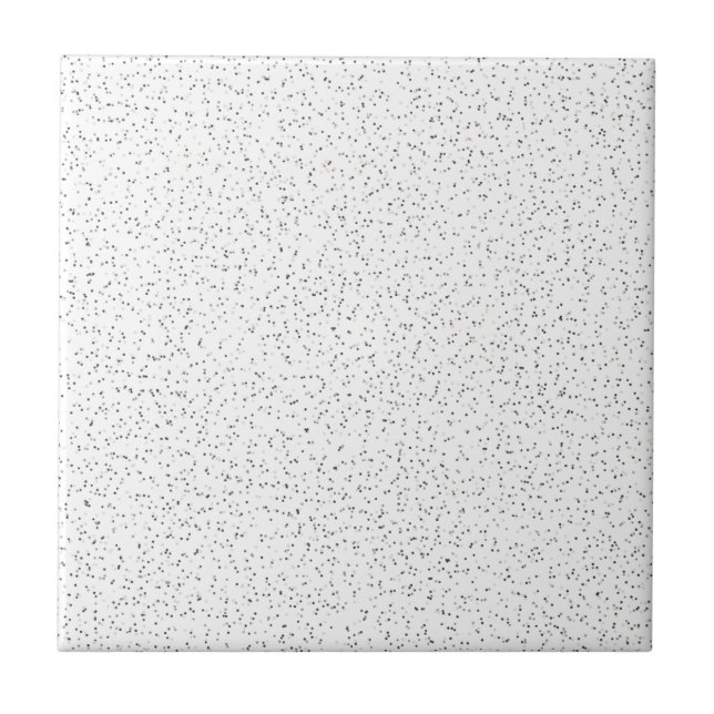 Tiny Monochrome Black, Grey & Cream Dots on White Ceramic Tile (Front)