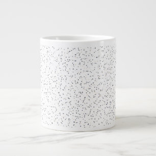 Tiny Monochrome Black, Grey & Cream Dots on White Large Coffee Mug