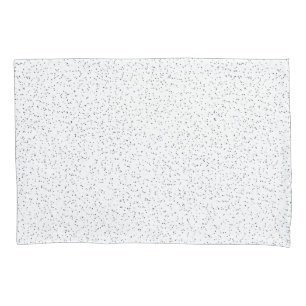 Tiny Monochrome Black, Grey & Cream Dots on White Pillowcase