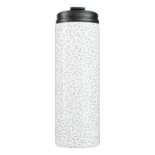 Tiny Monochrome Black, Grey & Cream Dots on White Thermal Tumbler
