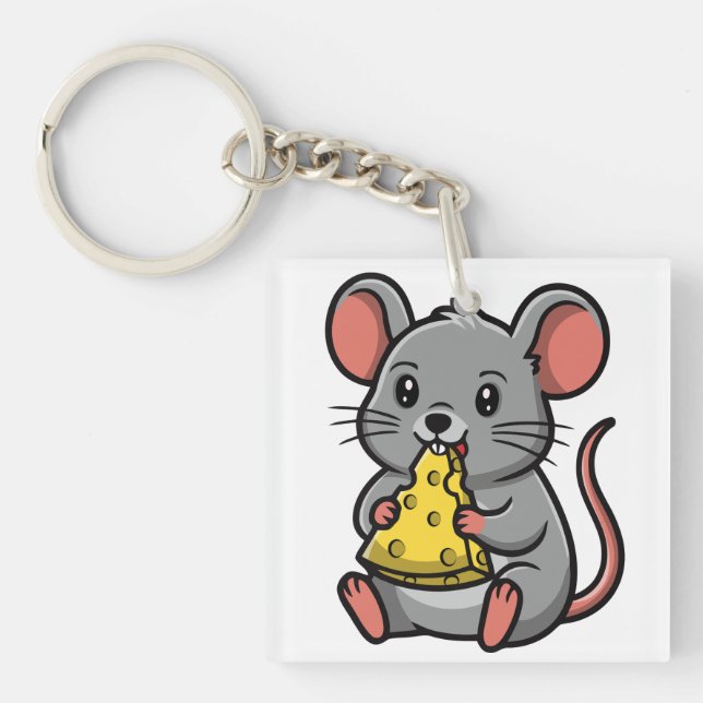 Tiny Mouse Cottage Key Ring (Front)
