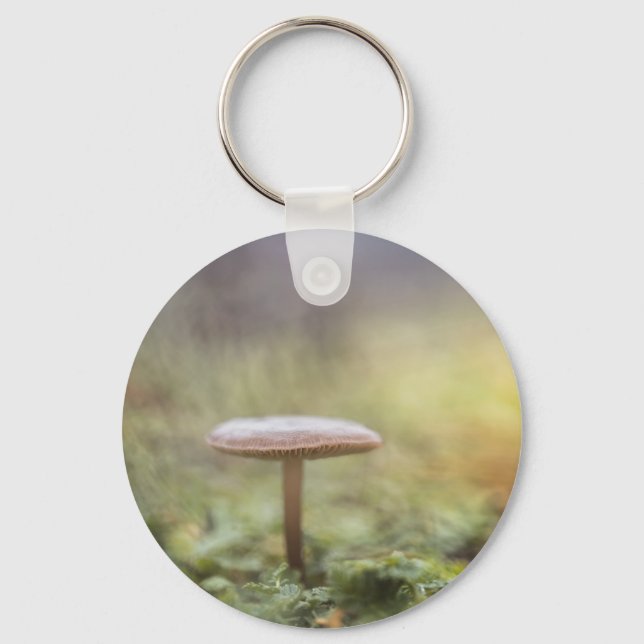 Tiny Mushroom Nature Photo Key Ring (Front)