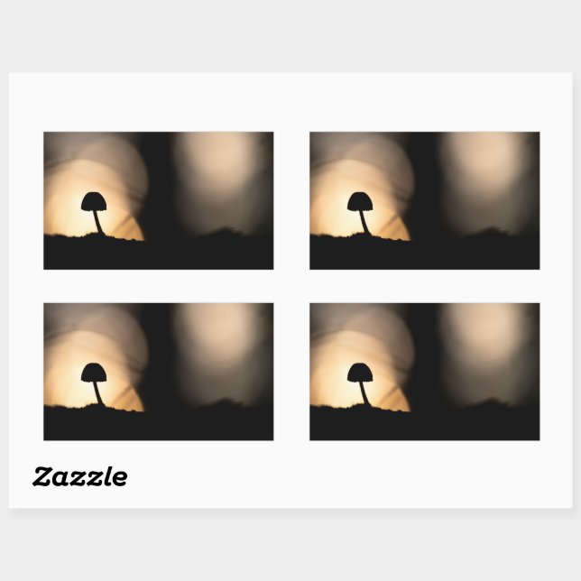 Tiny Mushroom Nature Photo Rectangular Sticker (Sheet)