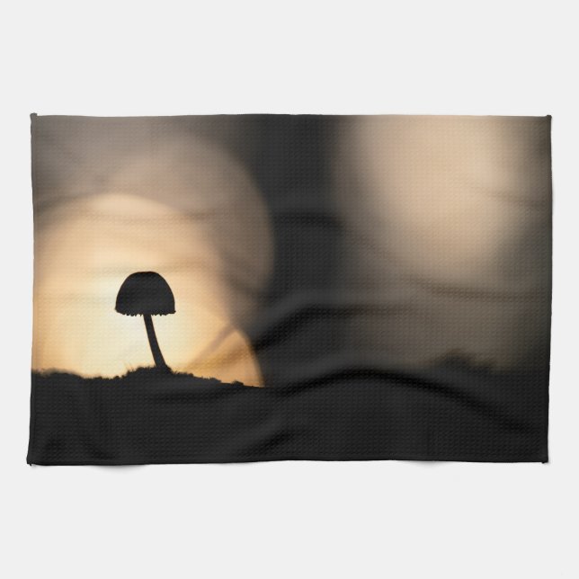 Tiny Mushroom Nature Photo Tea Towel (Horizontal)