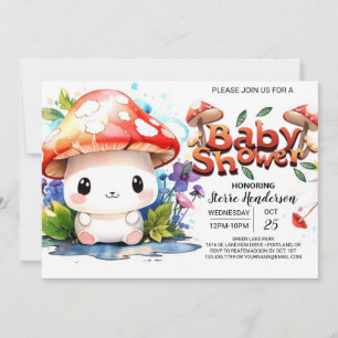 Tiny Mushroom's Adventure Awaits Baby Shower Invitation