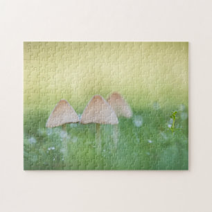 Tiny Mushrooms Nature Photo Jigsaw Puzzle