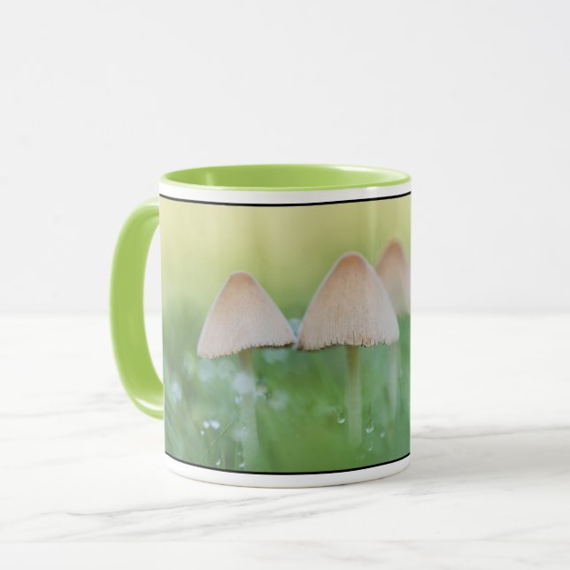 Tiny Mushrooms Nature Photo Mug (Front Left)