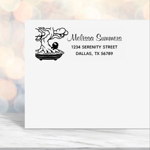 Tiny Ninja and Bonsai Tree Address 4 Self-inking Stamp