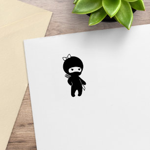 Tiny Ninja Girl 1x1 Rubber Stamp