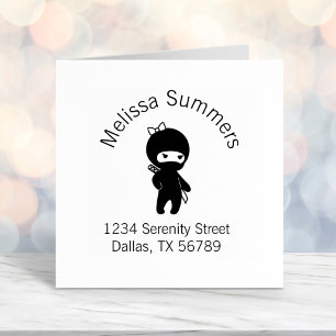 Tiny Ninja Girl Address Self-inking Stamp