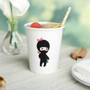 Tiny Ninja Girl Paper Cups
