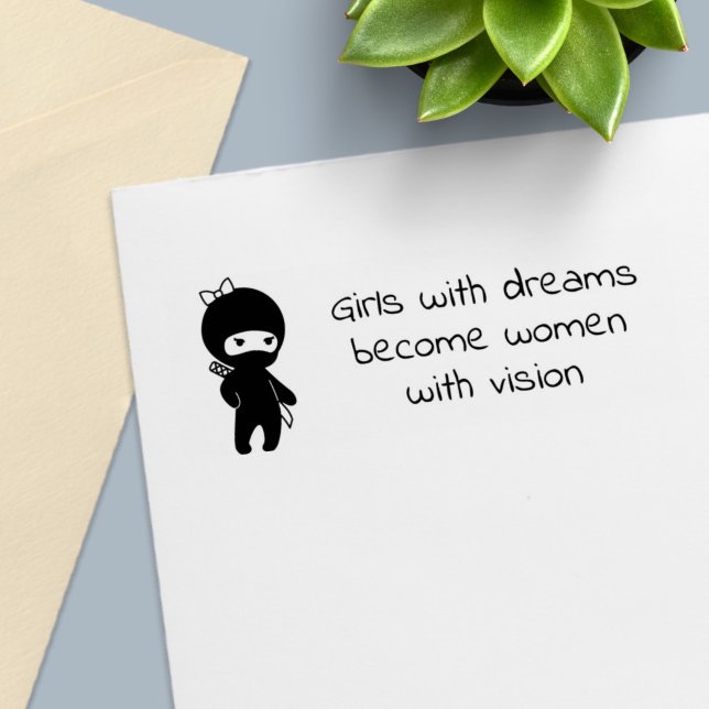 Tiny Ninja Girl Quote Self-inking Stamp (Creator Uploaded)