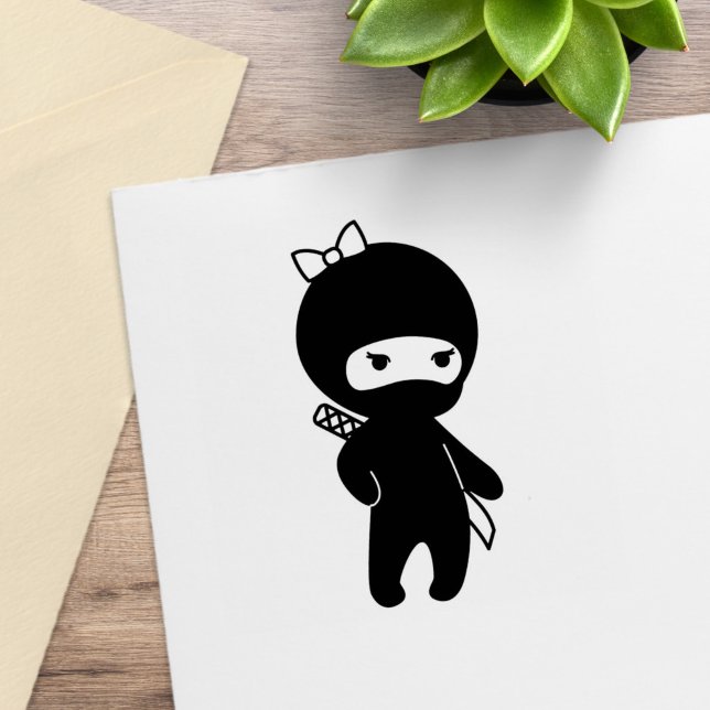 Tiny Ninja Girl Rubber Stamp (Creator Uploaded)