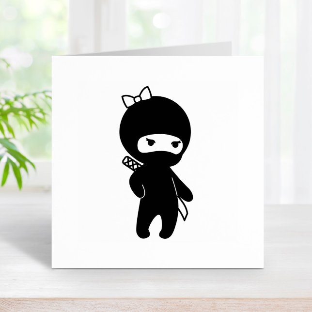 Tiny Ninja Girl Rubber Stamp (Creator Uploaded)