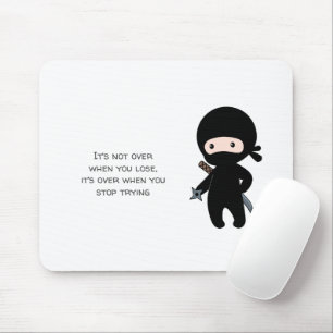 Tiny Ninja Holding Throwing Star Quote Mouse Pad