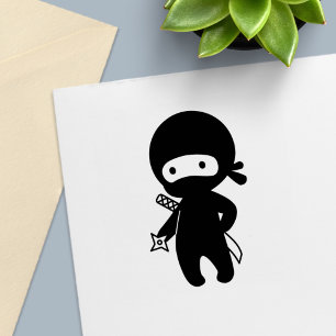 Tiny Ninja Holding Throwing Star Self-inking Stamp