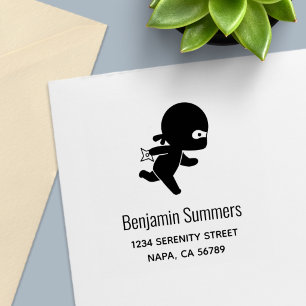 Tiny Ninja Running Address Self-inking Stamp