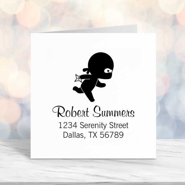 Tiny Ninja Running Address Self-inking Stamp (Creator Uploaded)